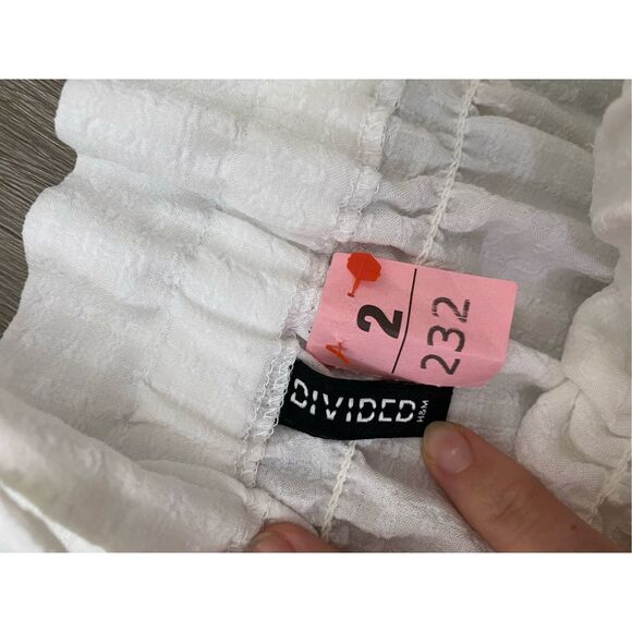 H&M White Seersucker Top, Strappy Shirt, Size Small - Picture 4 of 11